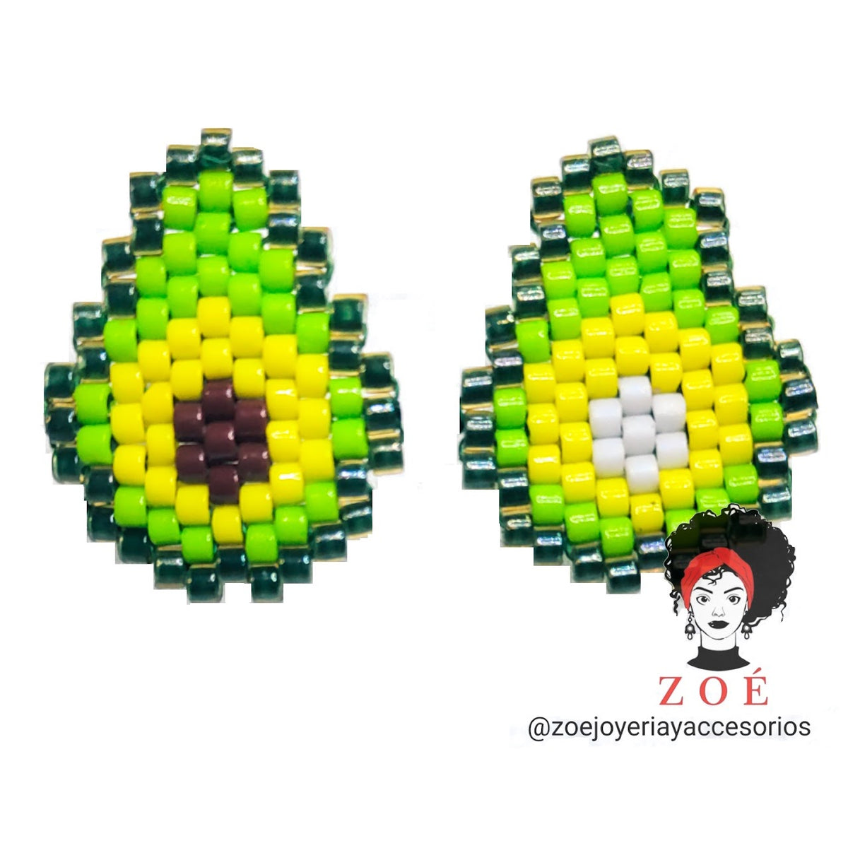 Avocado Miyuki Stud Earrings