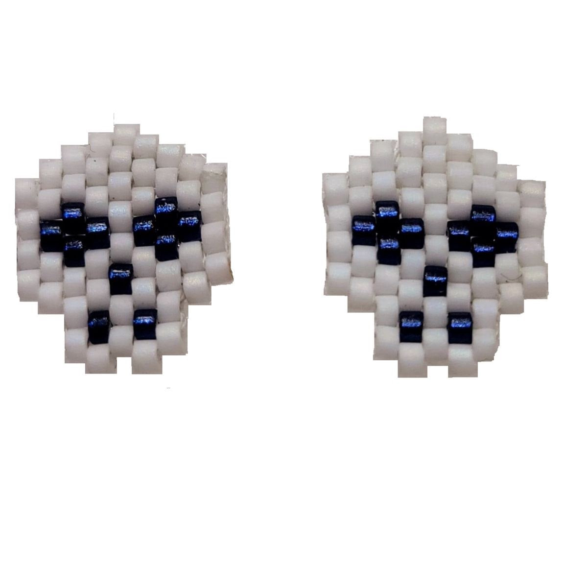 Skull Miyuki Stud Earrings