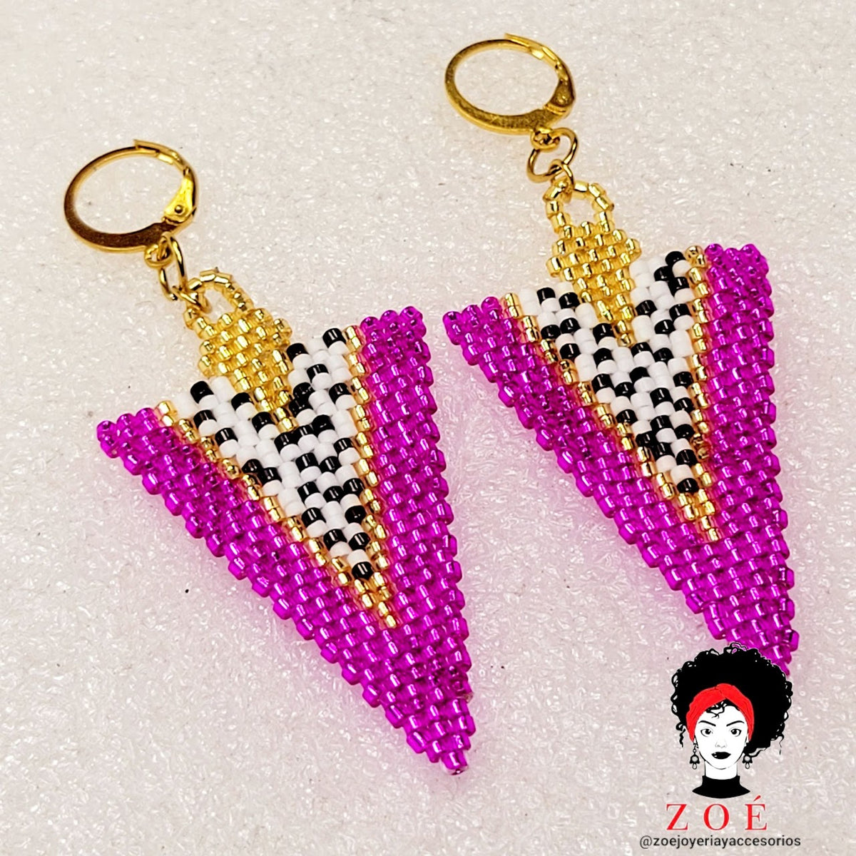 Purple Triangles Earrings