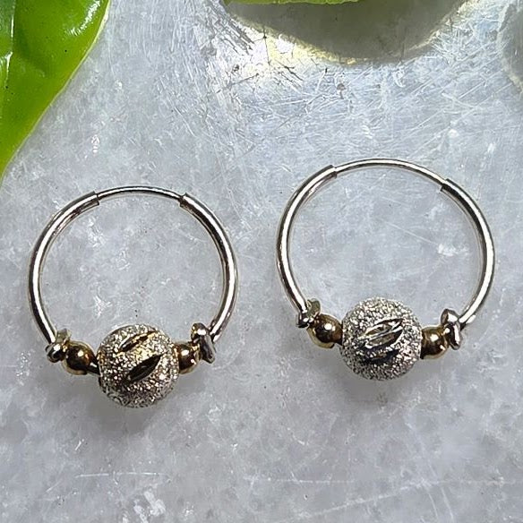 Silver Hoop Earrings — Design 1