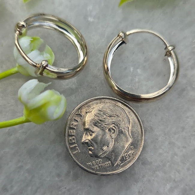 Silver Hoop Earrings — Design 12