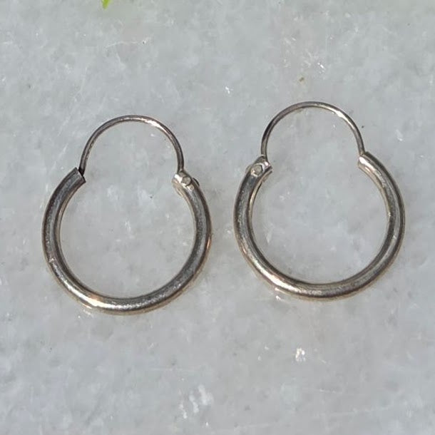 Silver Hoop Earrings — Design 4