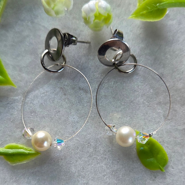 Solitaire Steel Stud Earrings — Design 6