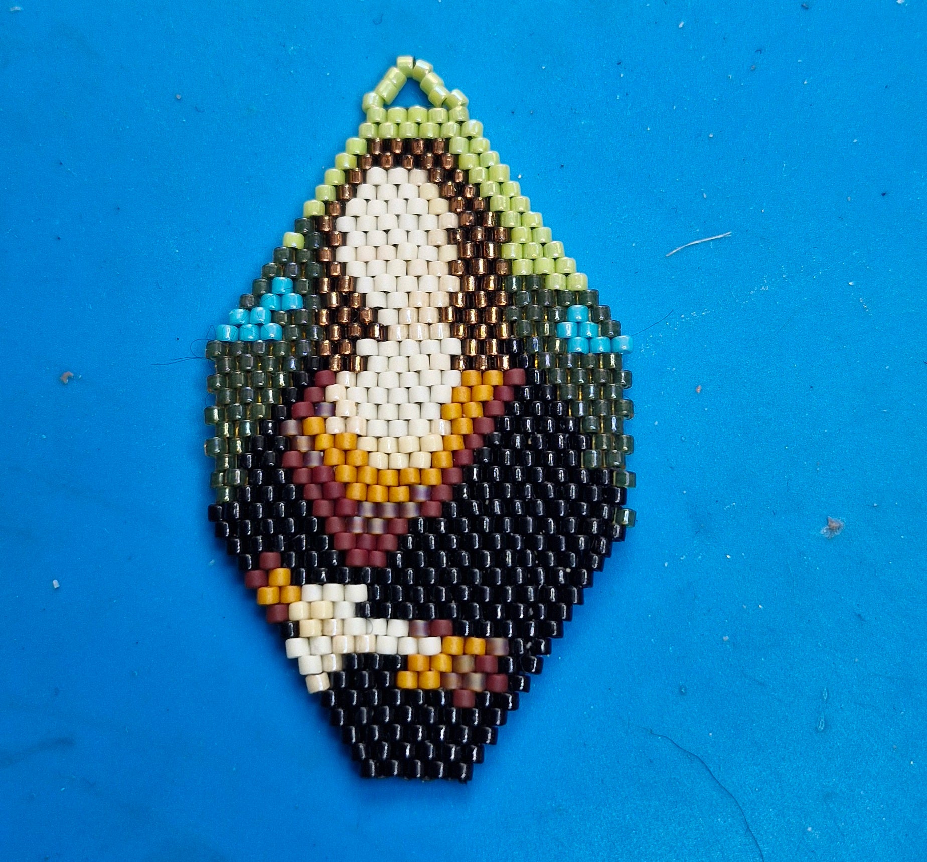 The Mona Lisa hand-woven with Miyuki crystals