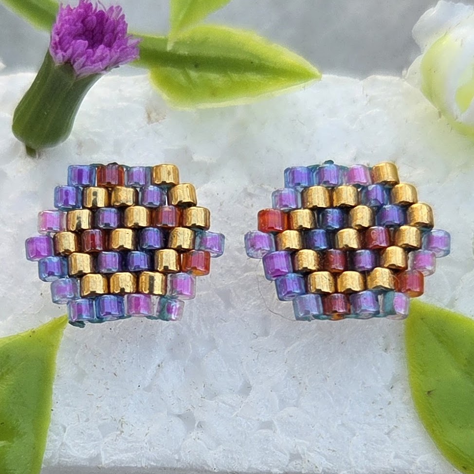 Colorful Spiral Miyuki Stud Earrings