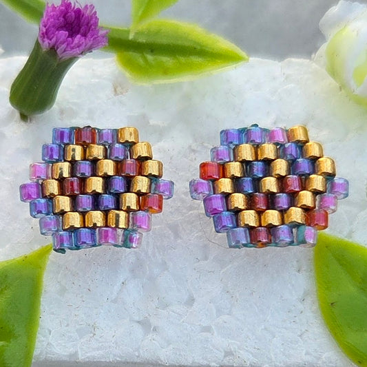 Colorful Spiral Miyuki Stud Earrings