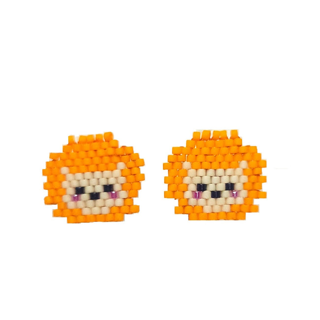 Lion Miyuki Stud Earrings
