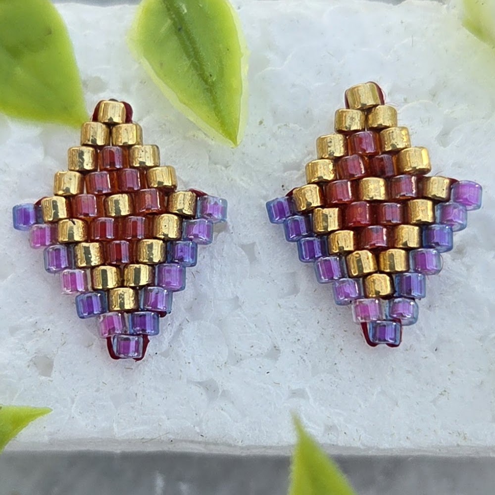 Stars gold Miyuki Stud Earrings