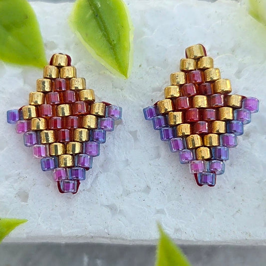 Stars gold Miyuki Stud Earrings