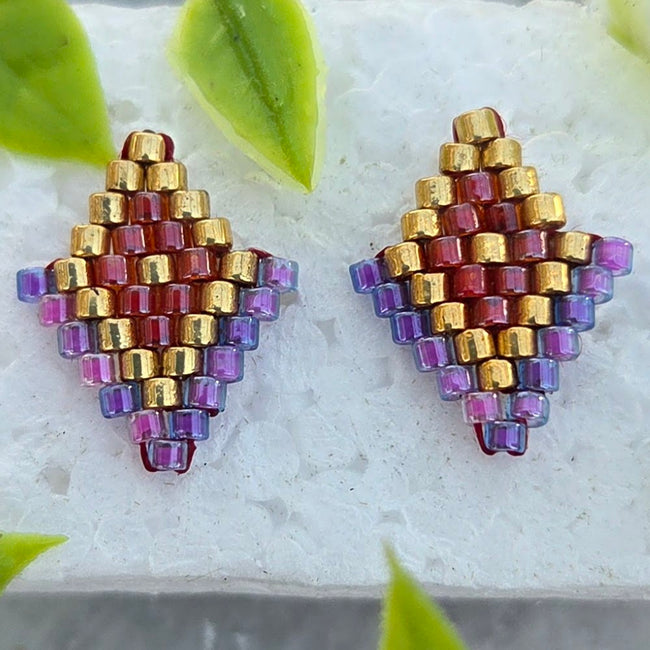 Stars gold Miyuki Stud Earrings