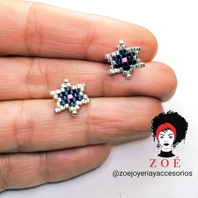 Stars ice Miyuki Stud Earrings