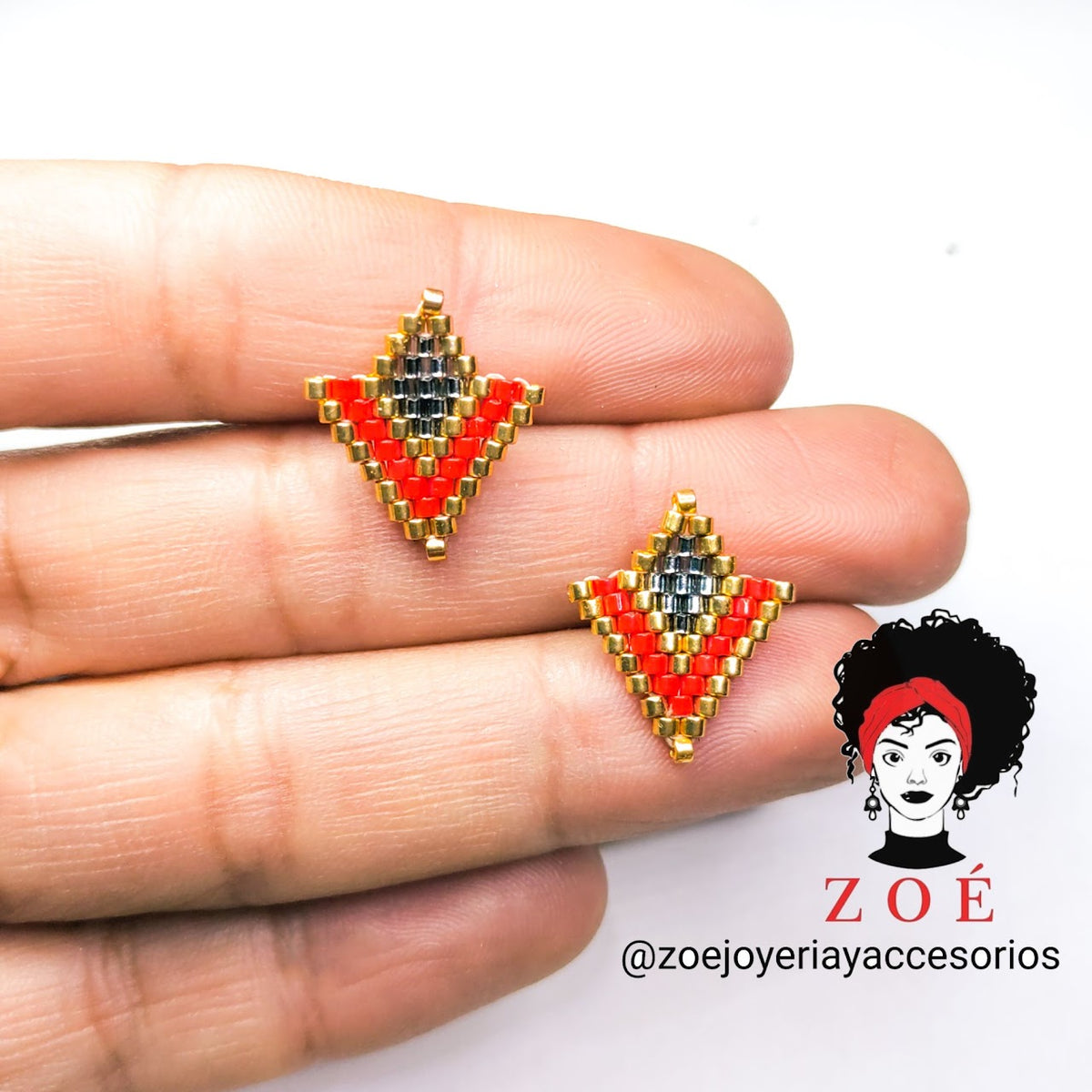 Sunset Miyuki Stud Earrings — Design 2