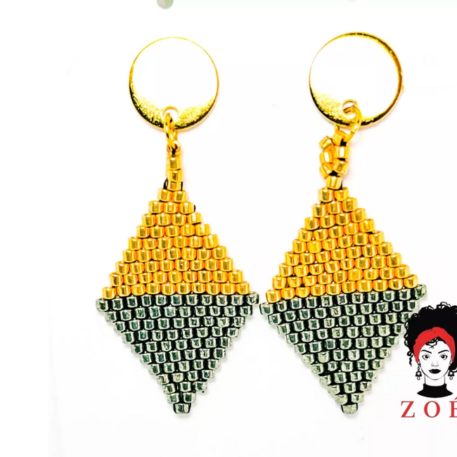 Gold and Grey Rhombuses Earrings