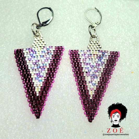 Violet Triangles Earrings