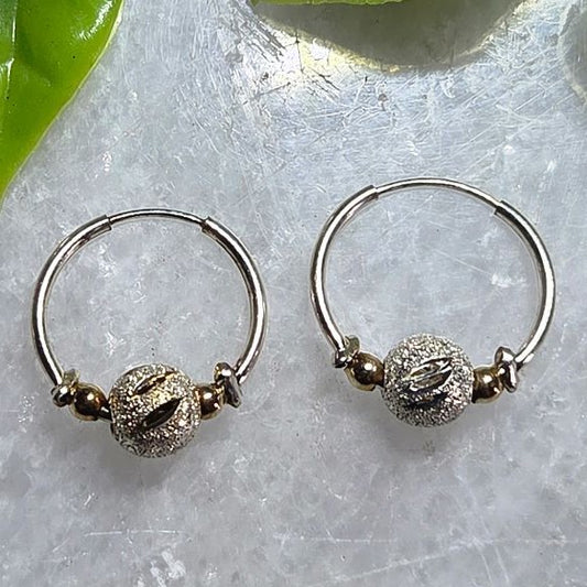 Silver Hoop Earrings — Design 1