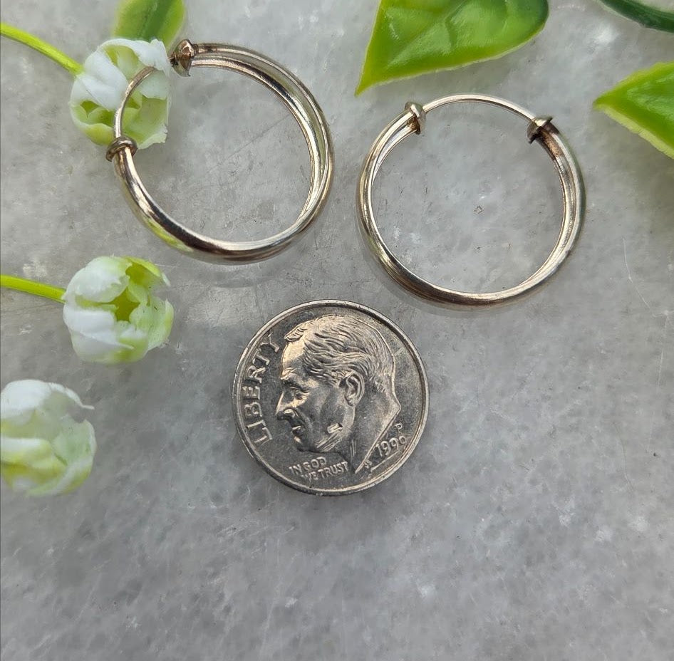 Silver Hoop Earrings — Design 11