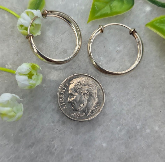 Silver Hoop Earrings — Design 11
