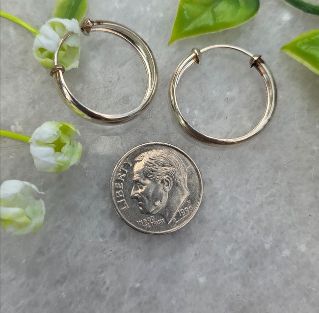Silver Hoop Earrings — Design 11