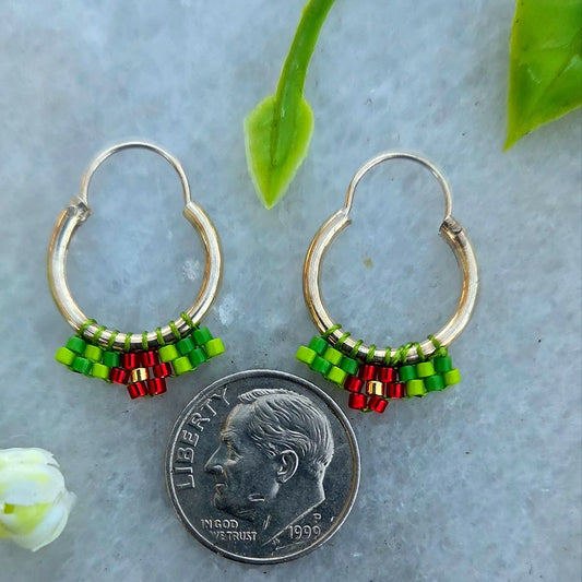Silver Hoop Earrings — Design 15