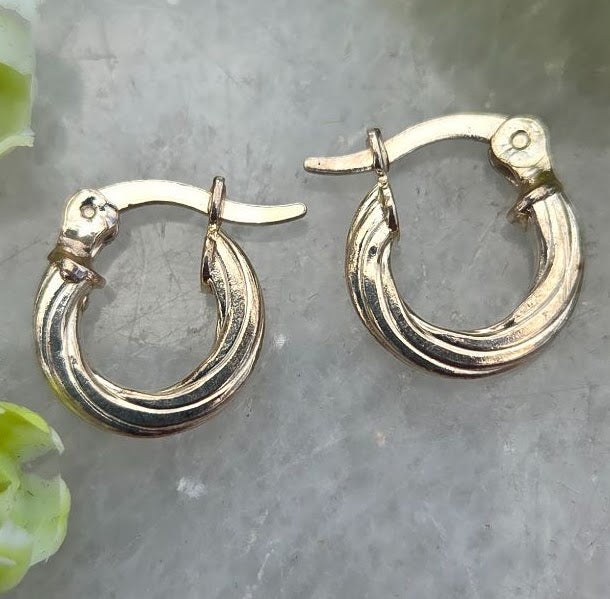 Silver Hoop Earrings — Design 6