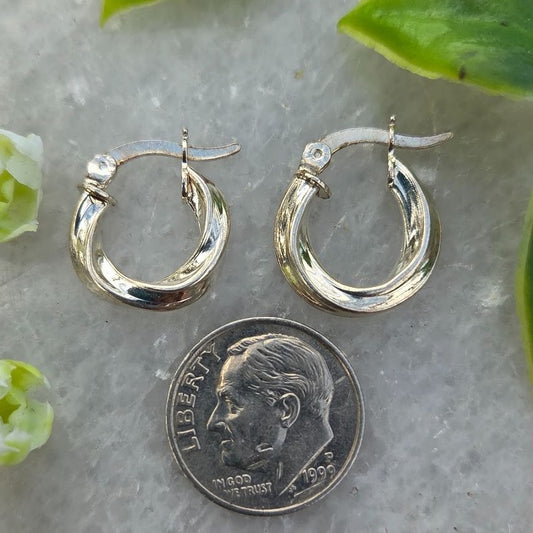 Silver Hoop Earrings — Design 8