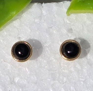 Classic Black Steel Stud Earrings